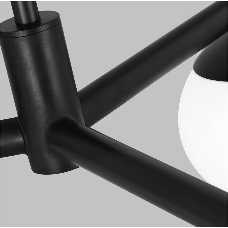 Vibi 3-Light Dimmable Sputnik Chandelier with Glass Shades , Aged Iron
