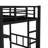 Twin Over Twin Bunk Bed With Built-In Wardrobe, Metal Bunk Bed With Trundle, Foldable Desk, Ladders, Noise-Reduced Design, Black-1151680301