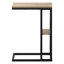 Table d'appoint pour le salon et la chambre à coucher, plateau taupe foncé, structure en métal, extrémité pratique peu encombrante avec base en stratifié brun, design