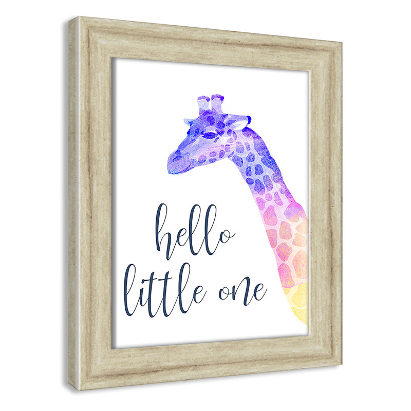 Hello Little One, art encadré, H 12 po x l 10 po x P 0,63 po, Cadre noir