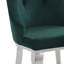 Ensemble de 2 chaises d'appoint en tissu et acier inoxydable Dekel Green