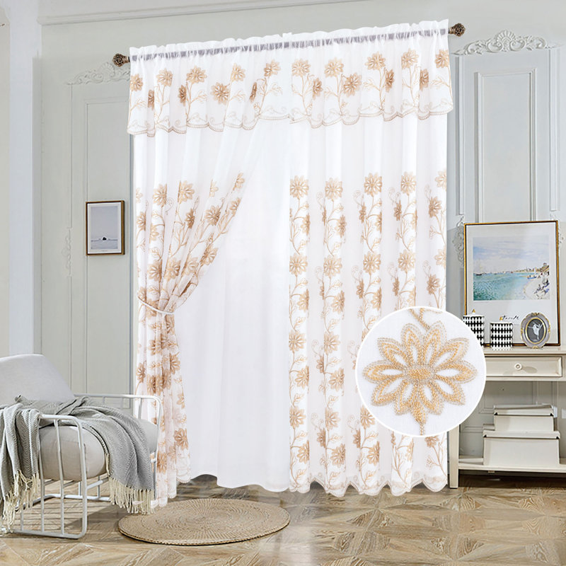 Alaeddine Room Darkening Curtain Pair, Gold