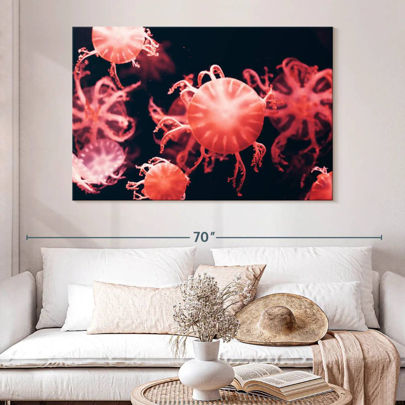 Brampt Red Jellyfish, 34" H x 51" W