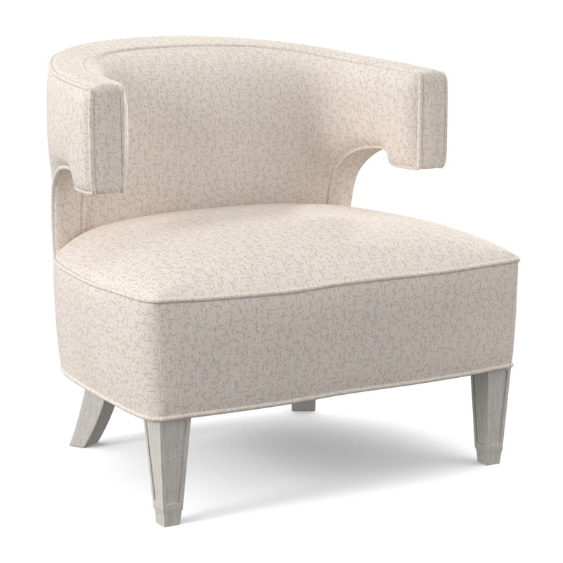 Laurel Barrel Chair, Bisque, Filigree Ivory 100% Polyester
