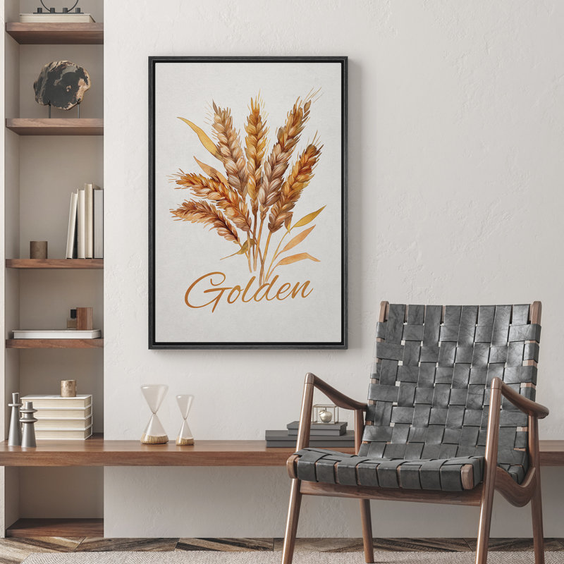 «Wheat Farmhouse Barn Decor», reproduction d'art sur toile encadrée, Noir, noir, noir, noir, H 36 po x l 24 po