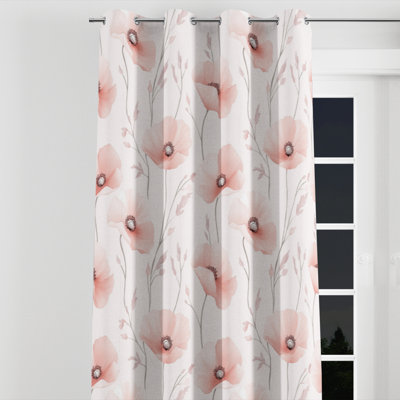 Rideaux en velours French Country - Rideau à œillets floral Baha - 1 panneau
