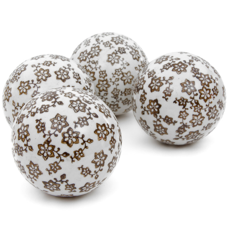 Solt Decorative Ball Set, White/Gold