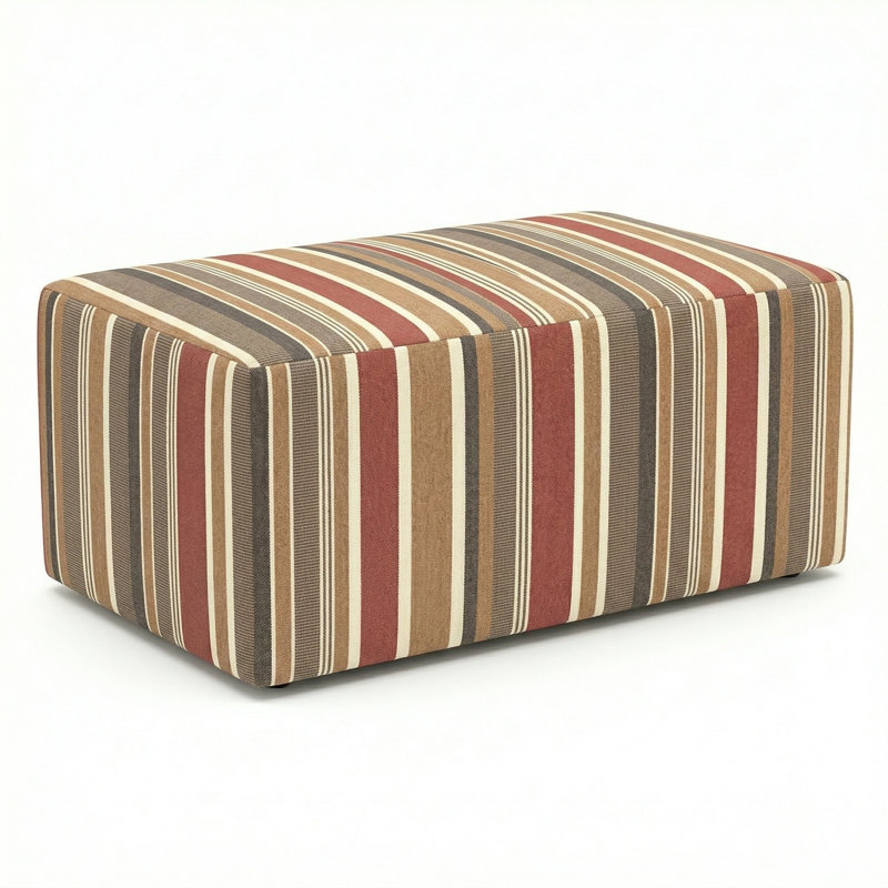Pouf d'extérieur berlinois Lily Hive 18X30x13, Rouge / Beige