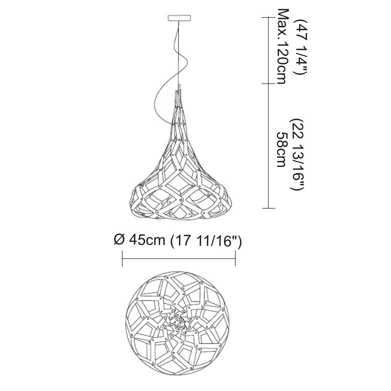 Super Morgana 1-Light Single Teardrop Pendant, Mirror/White