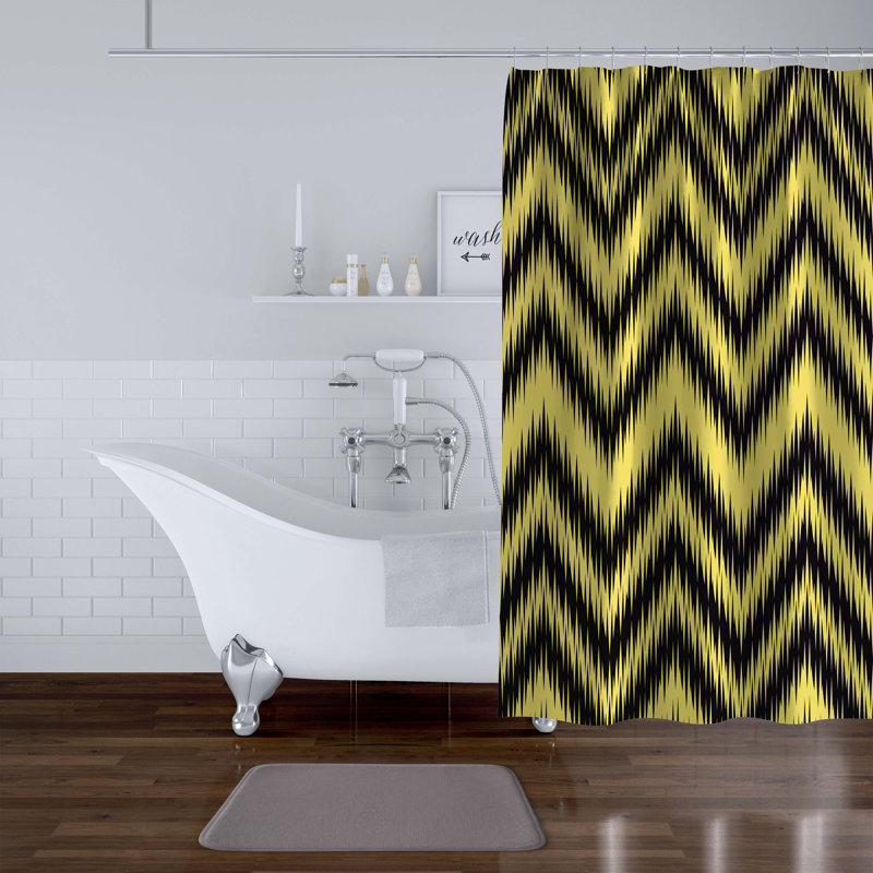 Rideau de douche simple à chevrons, H 90 po x l 70 po