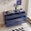 Wood 7-Drawer Dresser - Striped Surface & Pull-Free Drawers-2145081562