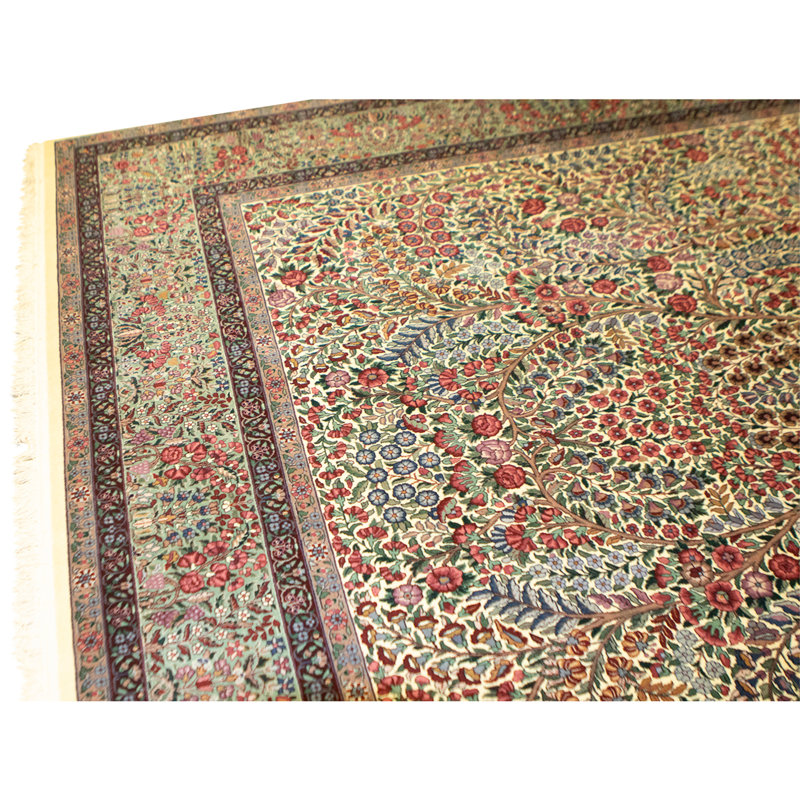 Tapis rectangulaire en laine noué à la main