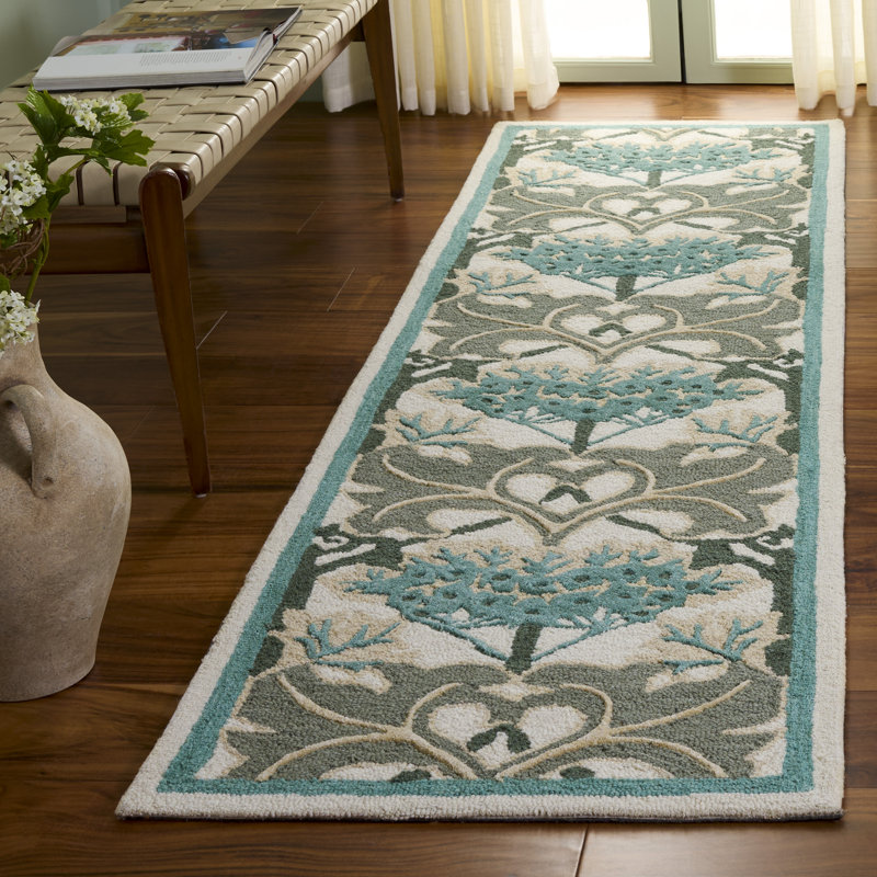 Earthly Treasures Hand Tufted Wool;Cotton;Viscose Geometric Indoor Rug, Runner 2'3" x 8'