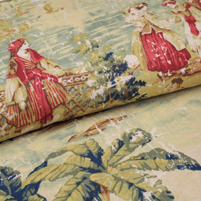Antique Red/Natural Linen Blend Duvet Cover Set, Full/Double Duvet Cover + 2 Standard Shams