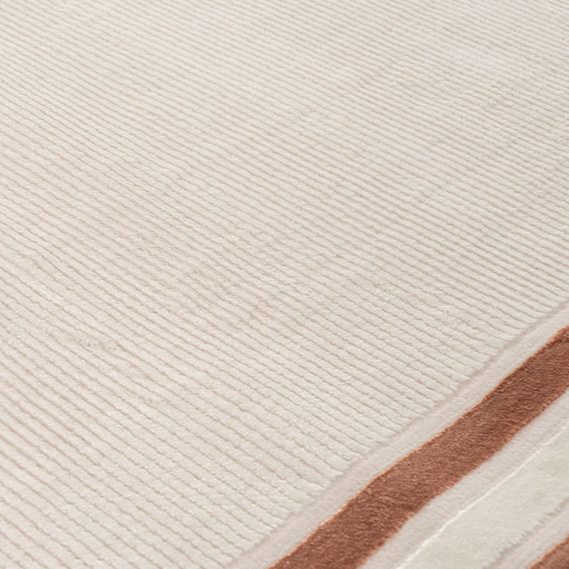 Carmel Modern Bordered Cream/Terra Area Rug, Rectangle 120 x 170 cm