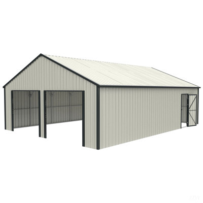 25 X 33 FT Double Garage Metal Shed With Side Entry Door
