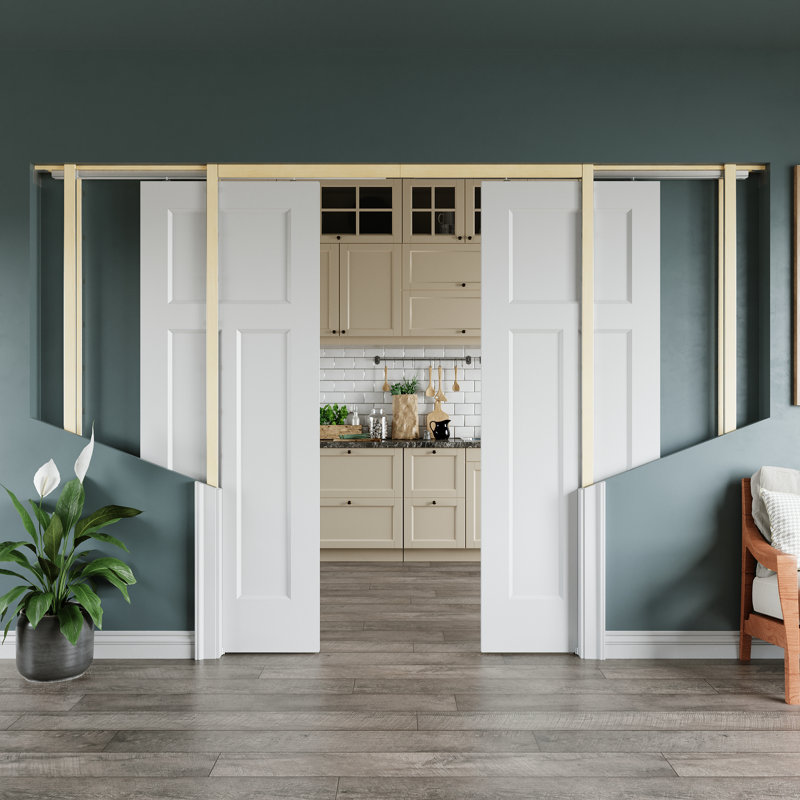 Porte coulissante intérieure à panneaux en forme de T Morden, 64 po x 80 po