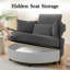 Fauteuil demi-tonneau de 50 po avec table d'appoint et rangement sous le siège-1903305619