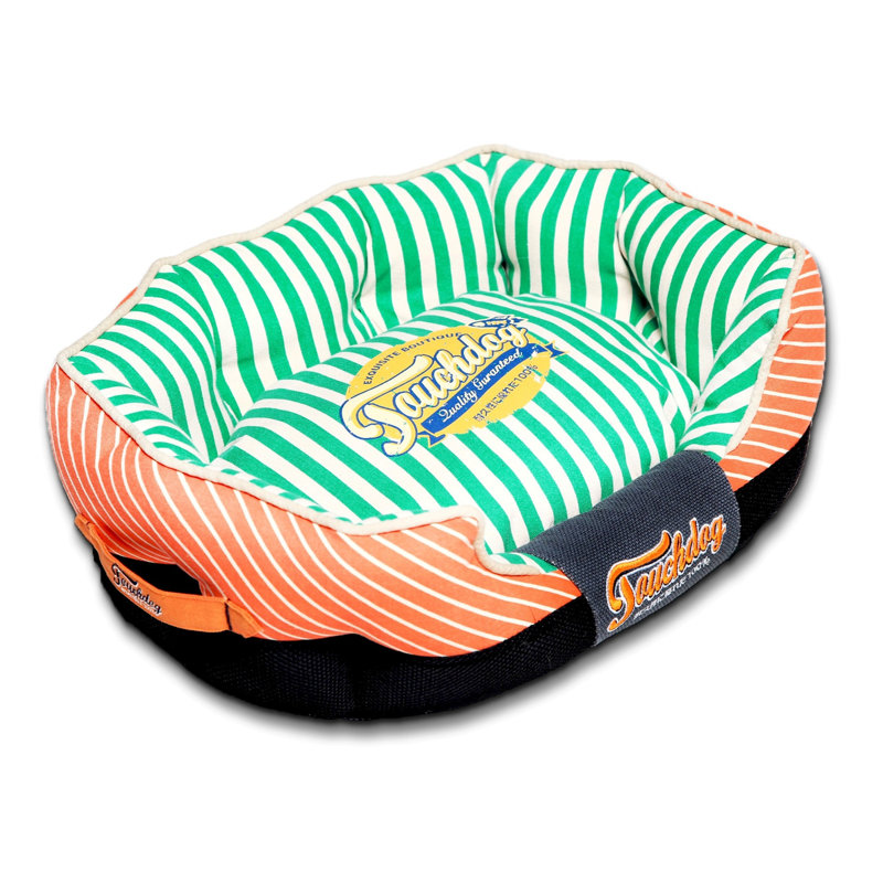 Lit pour chien rectangulaire ultra-moelleux Touchdog, Orange, Moyen (l 25,6 po x P 15,7 po x H 10,3 po)