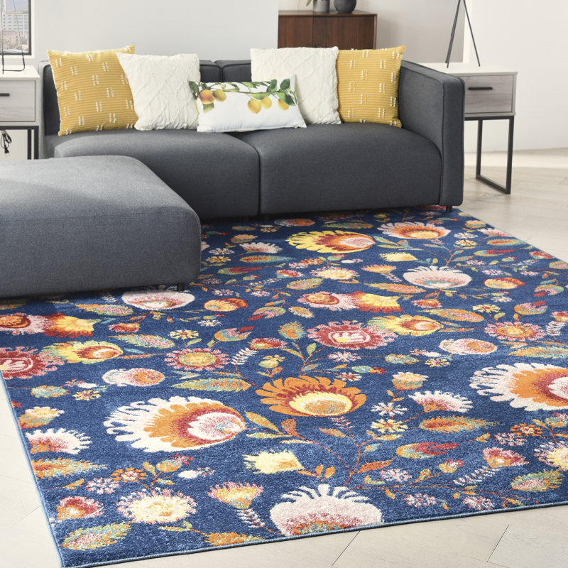 DH-ALR08 Floral Indoor Rug, Rectangle 7'10" x 9'10"