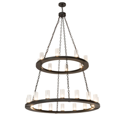 Lustre en roue de chariot à 24 lumières Loxley