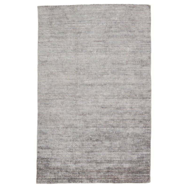 Tapis unique en chanvre noué à la main 5 pi x 8 pi nouvel âge en blanc / gris Saulsbury, Rectangle 8 pi x 10 pi