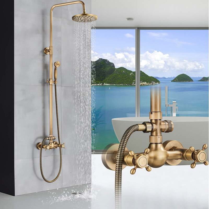 Amoux Complete Shower System with Adjustable Shower Head