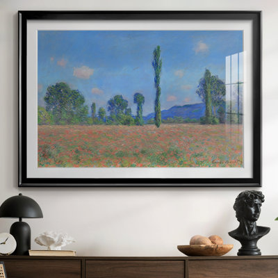 «Poppy Field, Giverny-Claude Monet», reproduction encadrée avec passe-partout et verre - 1891