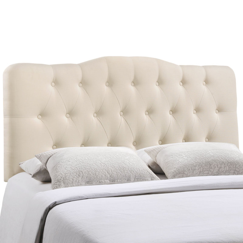 Modway Annabel Upholstered Fabric Headboard, Queen, Ivory