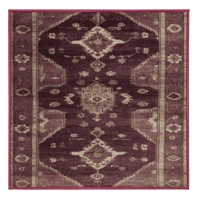 Machine Washable Overdyed Brown Area Rug