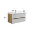 Meuble-lavabo de 36 po - mélange de blanc neige et de chêne naturel, lavabo en céramique avec trop-plein, rangement généreux, conception contemporaine de style contemporain avec passe-partout silencieux, coulisses silencieuses à fermeture en douceur-1908663992