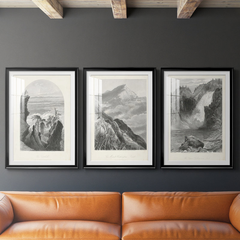 The Catskills - Impression encadrée sur mesure de qualité supérieure - 3 pièces, H 15 po x l 19 po, Noir