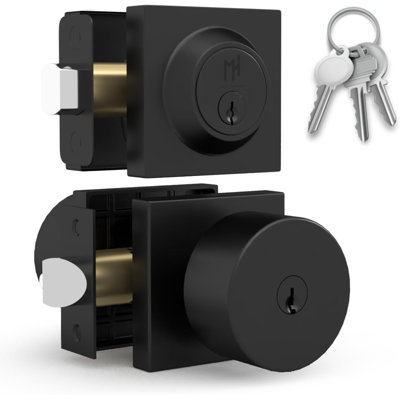 Poignée de porte d'entrée avec clé Mega Handles Suana | Ensemble d'entrée réversible à clé