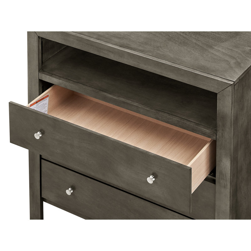 Commode média 3 tiroirs Burlington, gris, Gris