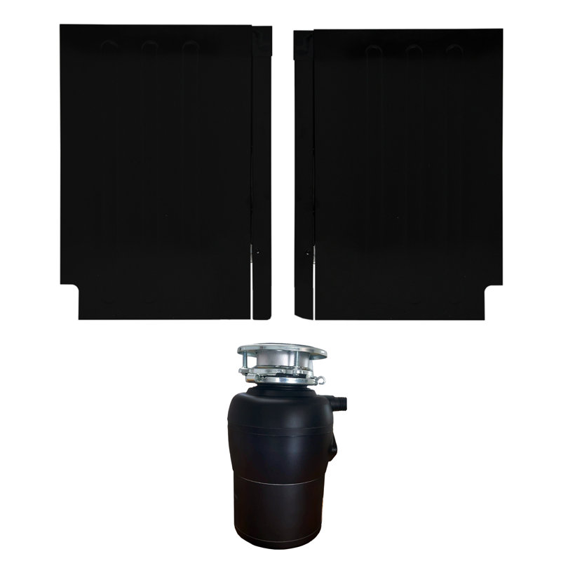 Equator 24 In Dishwasher 14 Place + 3/4 Hp Garbage Disposer Quiet 51db 110v E-star Ada, Black