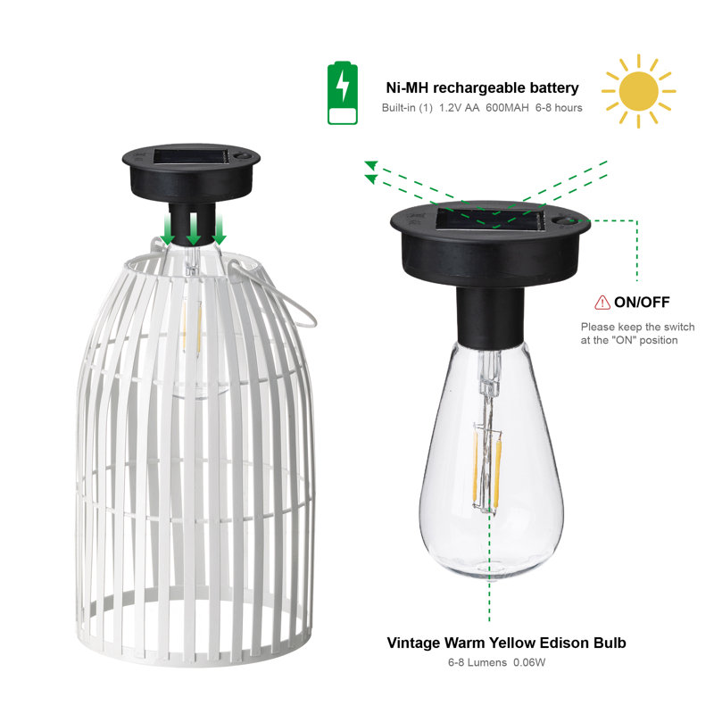 9.75'' Integrated LED Barrel Lantern, White