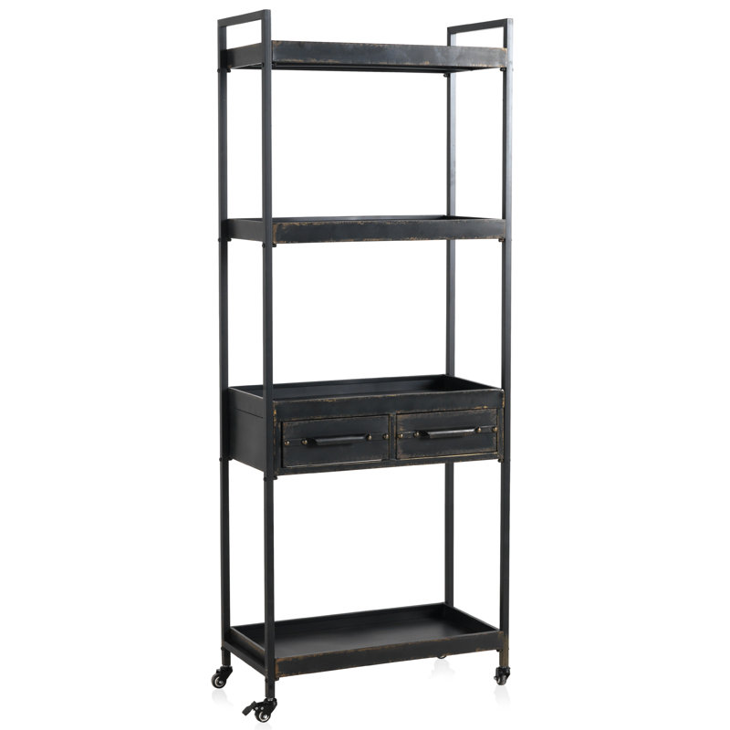 Brame 70cm Wide 2 -Drawer Mobile Solid Wood File Cabinet
