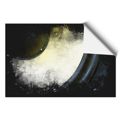 Yellow Speaker Paint Splash - Frameless Print
