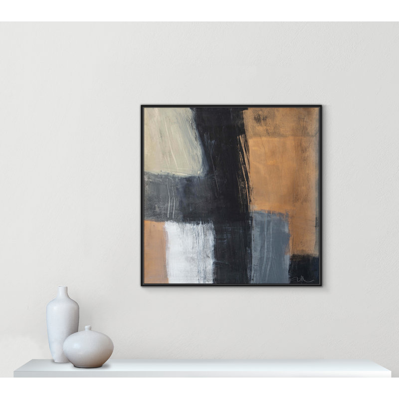 «Metallic Slate II» par Casa Fine Arts, Cadre flottant noir, H 41,5 po x l 41,5 po x P 2 po