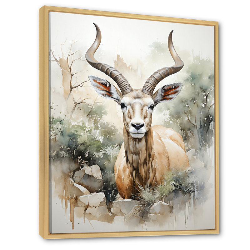 Reproduction sur toile, "Antymes Afrique" par Autym, 32" H x 16" W, Cadre naturel flottant