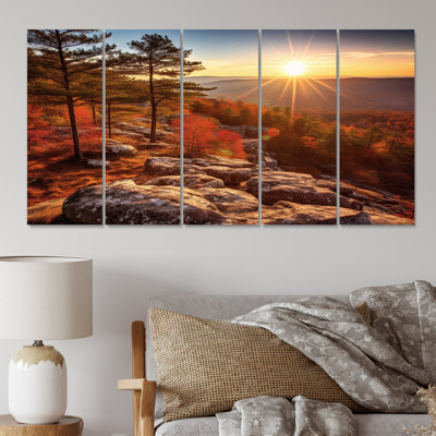 Beauté sereine de Cheaha State Park I - impression sur toile de paysages - 5 panneaux égaux