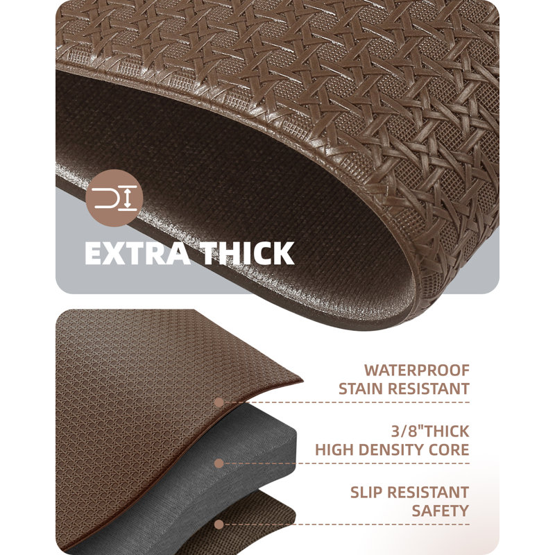 Tapis anti-fatigue Agilmar, Tapis de couloir 1 pi 4 po x 4 pi 9 po et 1 pi 4 p, Brun