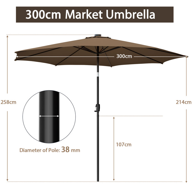 Brettley 300cm Parasol