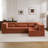 Compression Mahjong Sofa,Convertible Floor Sofa Bed,DIY Boneless Modular Sectional Sofa,No Assembly Required,Circle Fleece Fabric,Oversized 4 Seater With 4 Pillows,Orange-86091844