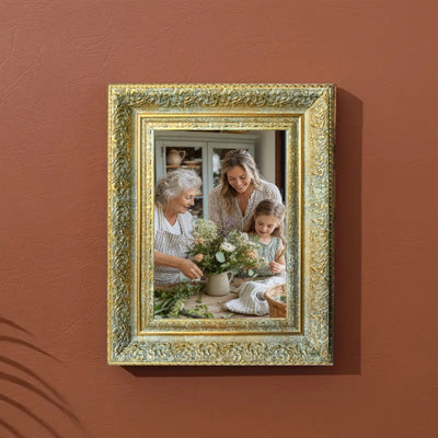 Antique Gold 3 PCS Modern Classic Picture Frame for 8" x 10" Photos and Living Room Decor
