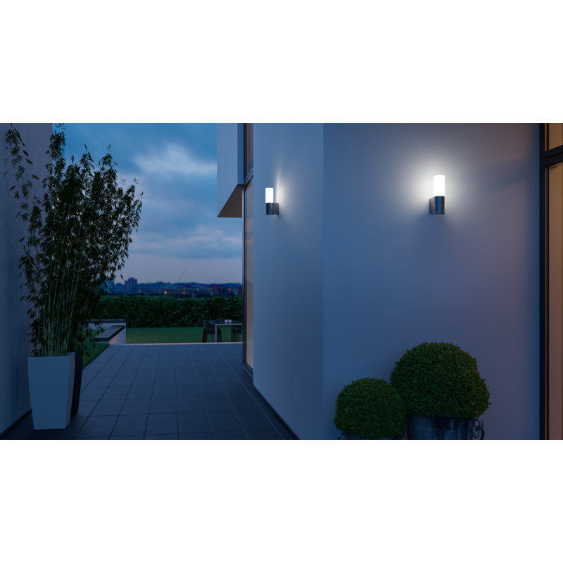 LED Outdoor Wall Light L 605 Anthracite Opal Glass No Sensor