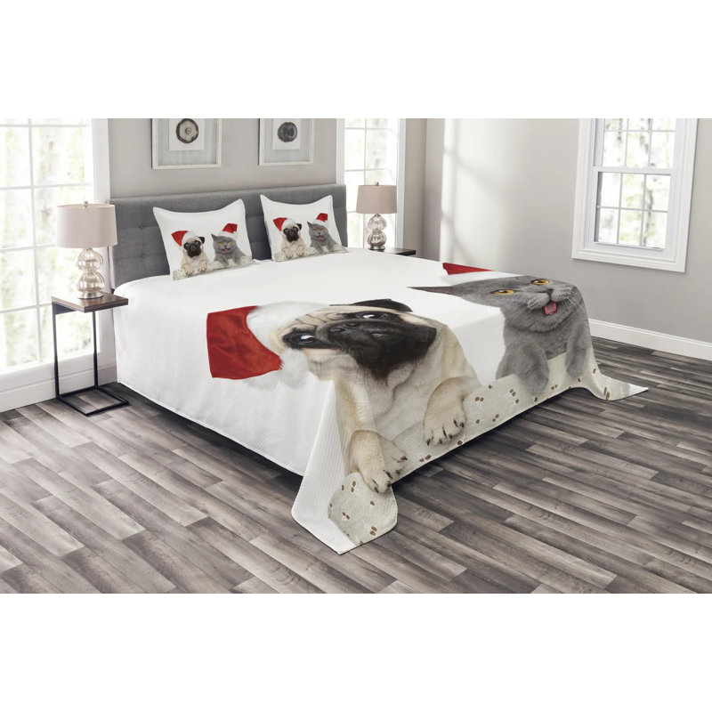 Farmhouse / Country Polyester Coverlet, King Coverlet + 2 Shams