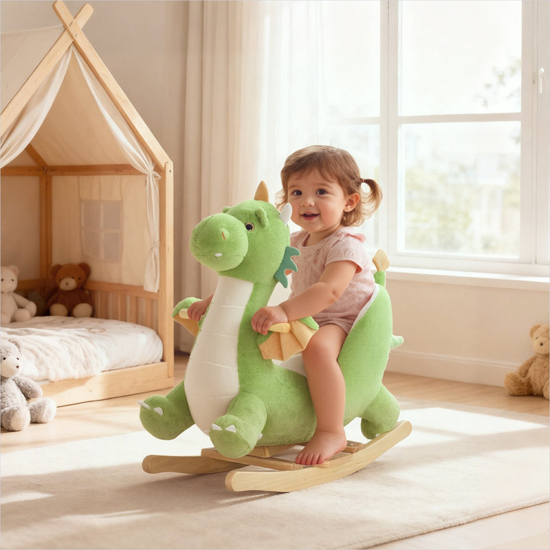 Cheval à bascule Soft Green Dragon