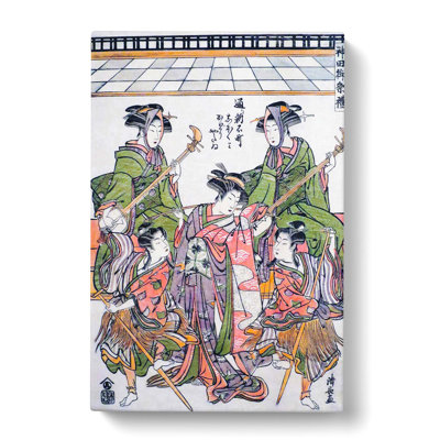 Representing The Dance by Torii Kiyonaga - Wrapped Canvas Painting