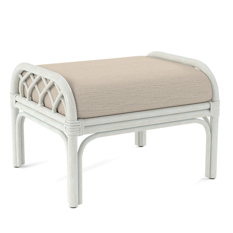 Repose-pieds rectangulaire Edgewater, Bisque, Tissu performance blanc 0851-94